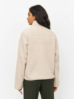 KnowledgeCotton Apparel - W's Teddy high neck fleece zip jacket - 100% Recycled PET - Weekendbee - sustainable sportswear