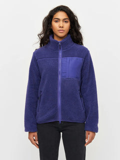 KnowledgeCotton Apparel - W's Teddy high neck fleece zip jacket - 100% Recycled PET - Weekendbee - sustainable sportswear