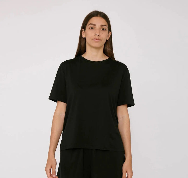 W's TENCEL Lite Tee Shirt Organic Basics Black XS