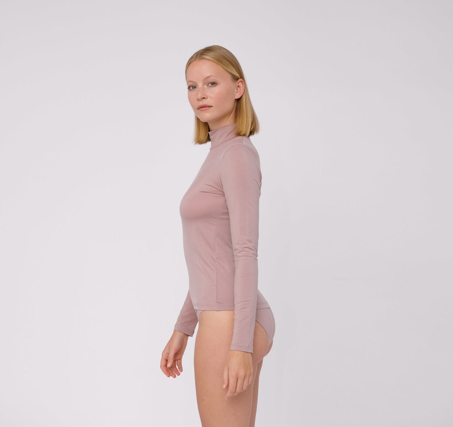 Organic Basics W's TENCEL Lite Turtleneck Dusty Rose Shirt