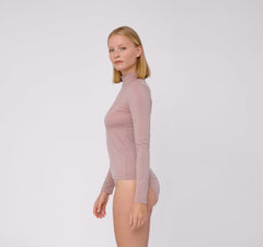 Organic Basics W's TENCEL Lite Turtleneck Dusty Rose Shirt