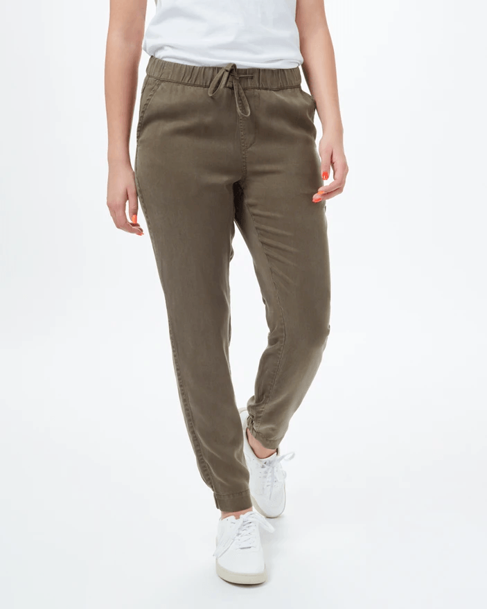 Tentree W's Tencel Pacific Jogger- Made From 100% Tencel Olive Night Green Pants