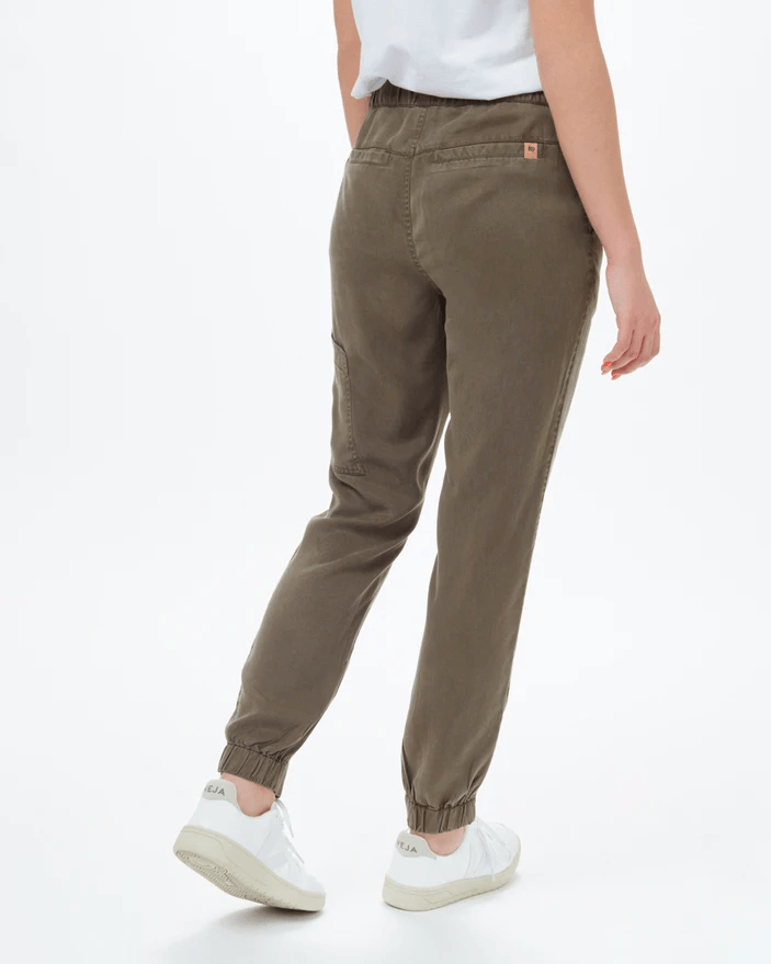 Tentree W's Tencel Pacific Jogger- Made From 100% Tencel Olive Night Green Pants
