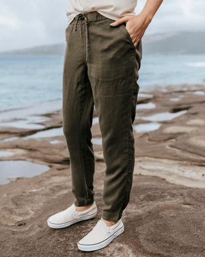 Tentree W's Tencel Pacific Jogger- Made From 100% Tencel Olive Night Green