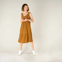 Sherpa W's Tharu Tank Dress - Organic cotton, Modal & Hemp Caramel Dress