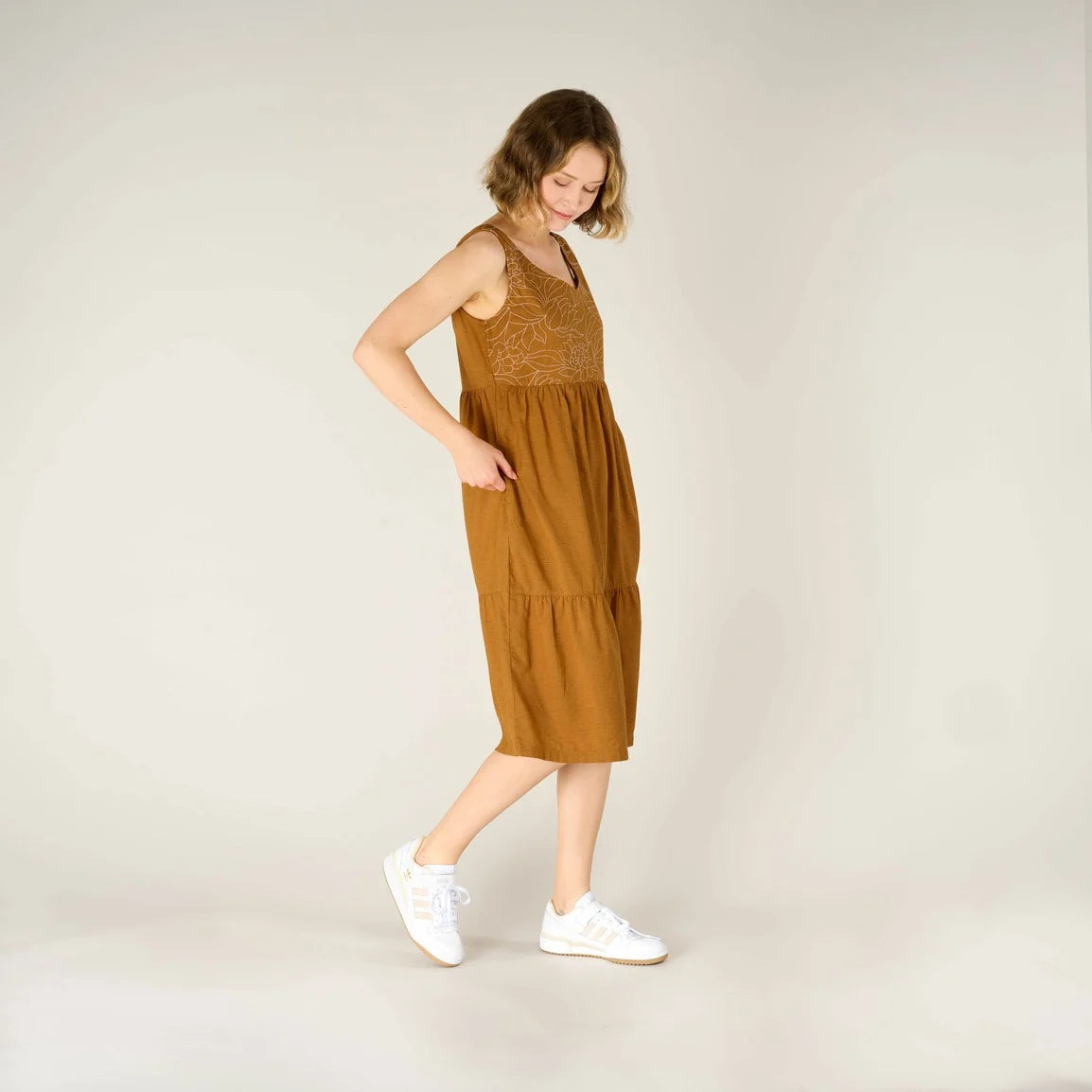 Sherpa W's Tharu Tank Dress - Organic cotton, Modal & Hemp Caramel Dress