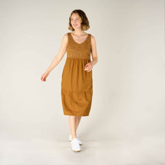 Sherpa W's Tharu Tank Dress - Organic cotton, Modal & Hemp Caramel Dress