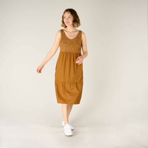 Sherpa W's Tharu Tank Dress - Organic cotton, Modal & Hemp Caramel