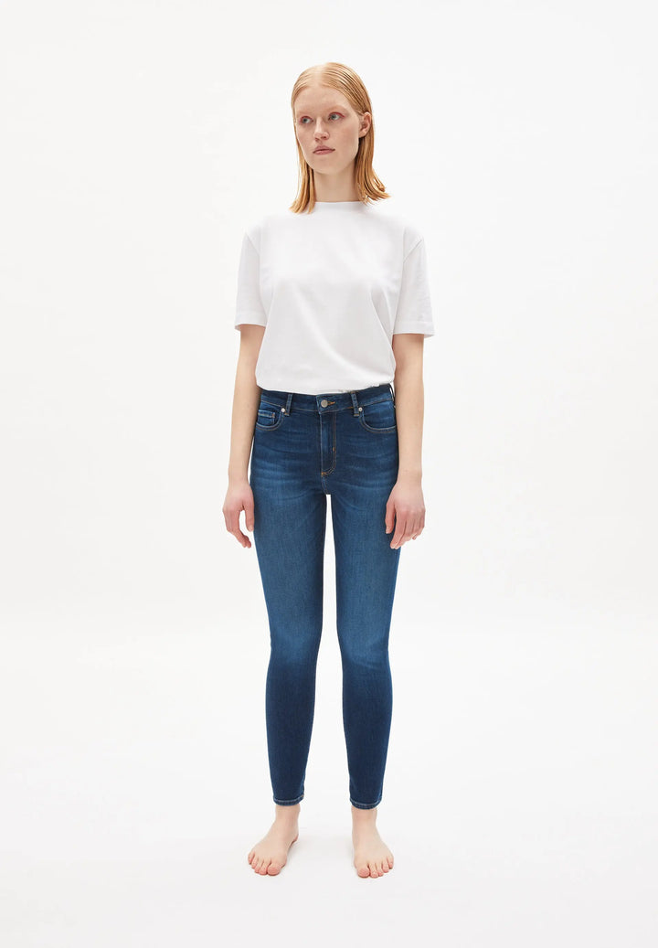 W's Tillaa - Stretch Mid Waist Skinny Jeans - Organic Cotton Pants Armedangels Iris Blue 25 32