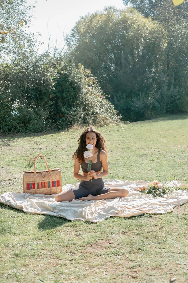 Girlfriend Collective W's Tommy Bra Square Neck - Made from Recycled Plastic Bottles Moon XS Underwear