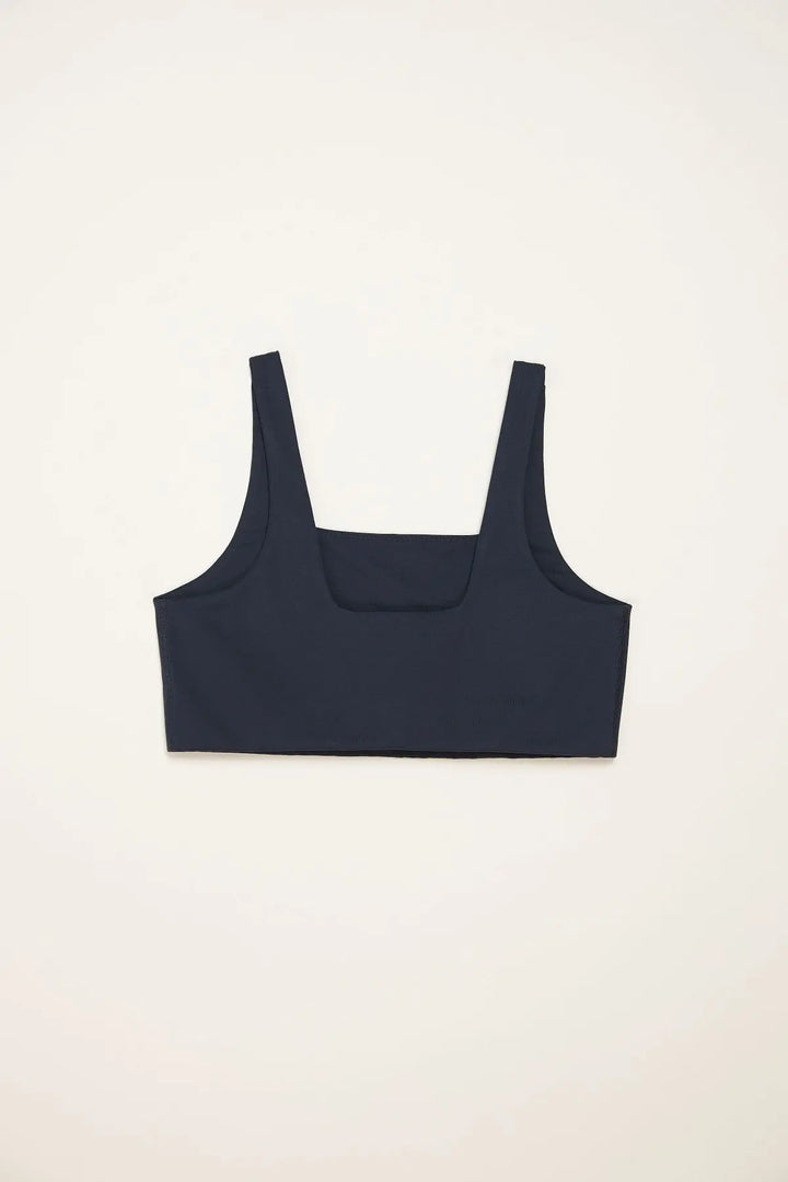 Girlfriend Collective W's Tommy Bra Square Neck - Made from Recycled Plastic Bottles Midnight Underwear