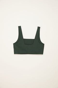 Girlfriend Collective W's Tommy Bra Square Neck - Made from Recycled Plastic Bottles Moss Underwear