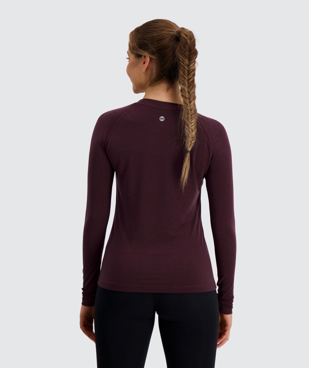 Gymnation W's Training Long-Sleeve - OEKO-TEX®-certified material, Tencel & PES Wine Red Shirt