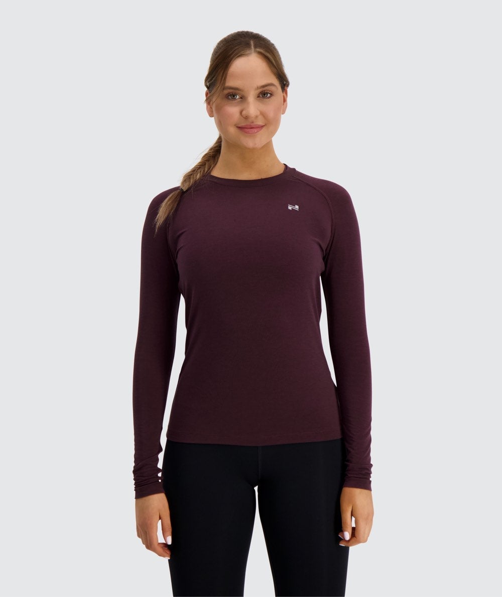 Gymnation W's Training Long-Sleeve - OEKO-TEX®-certified material, Tencel & PES Wine Red Shirt