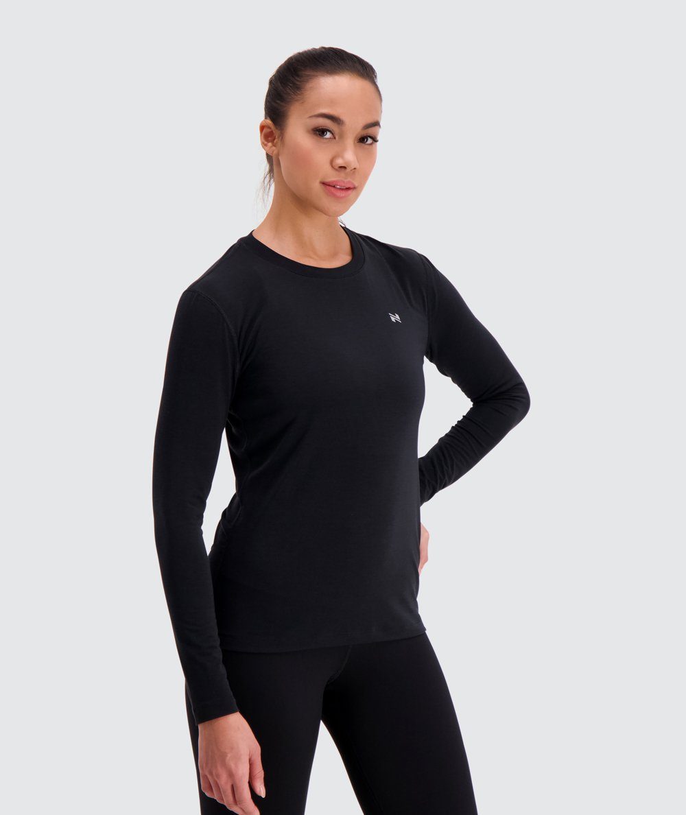 Gymnation W's Training Long-Sleeve - OEKO-TEX®-certified material, Tencel & PES Black Shirt