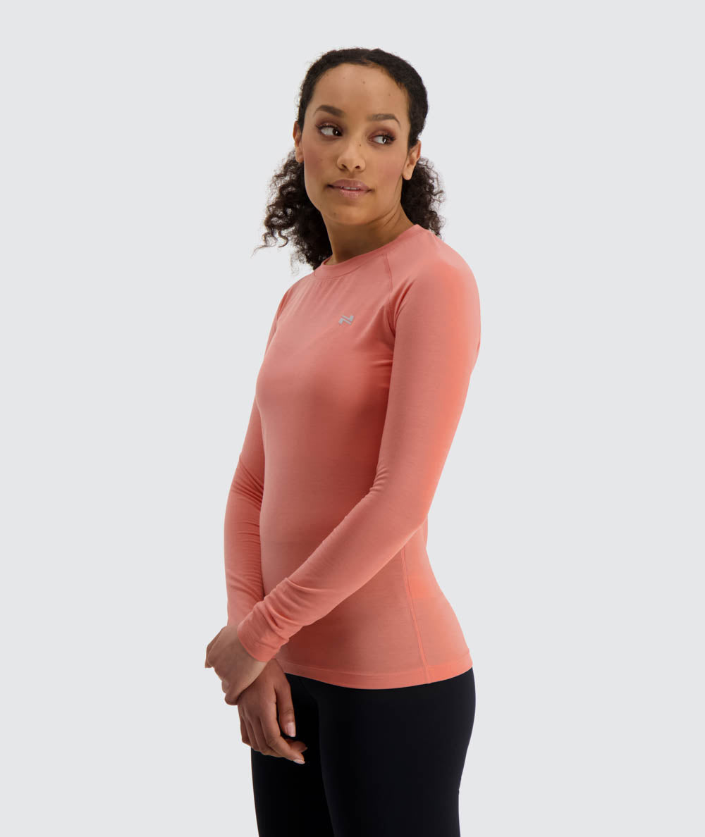Gymnation W's Training Long Sleeve - Recycled Polyester & Tencel Lyocell Coral Shirt