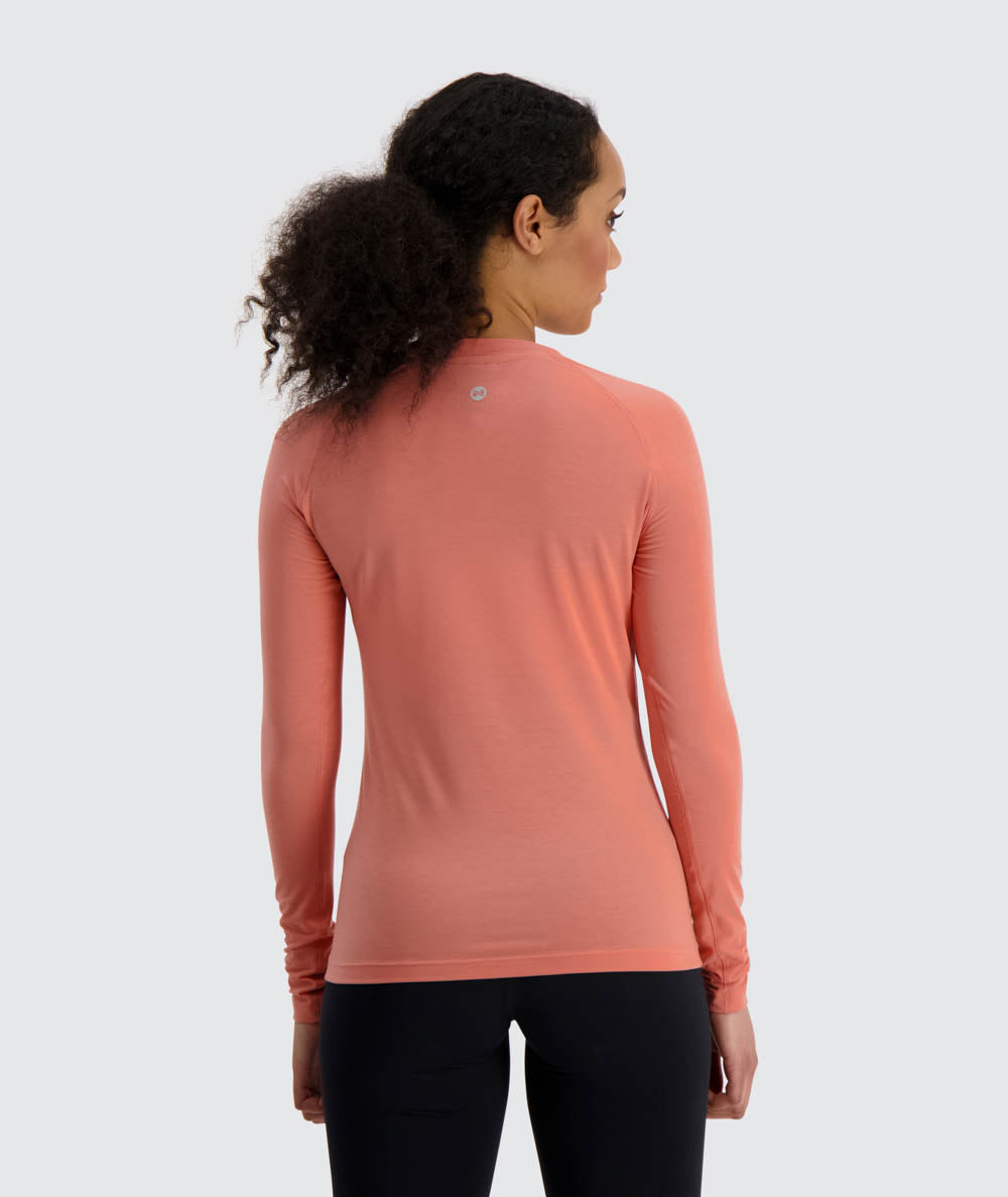 Gymnation W's Training Long Sleeve - Recycled Polyester & Tencel Lyocell Coral Shirt