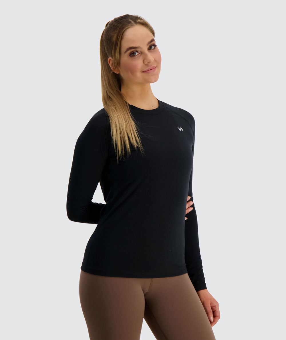 Gymnation W's Training Long Sleeve - Recycled Polyester & Tencel Lyocell Black Shirt