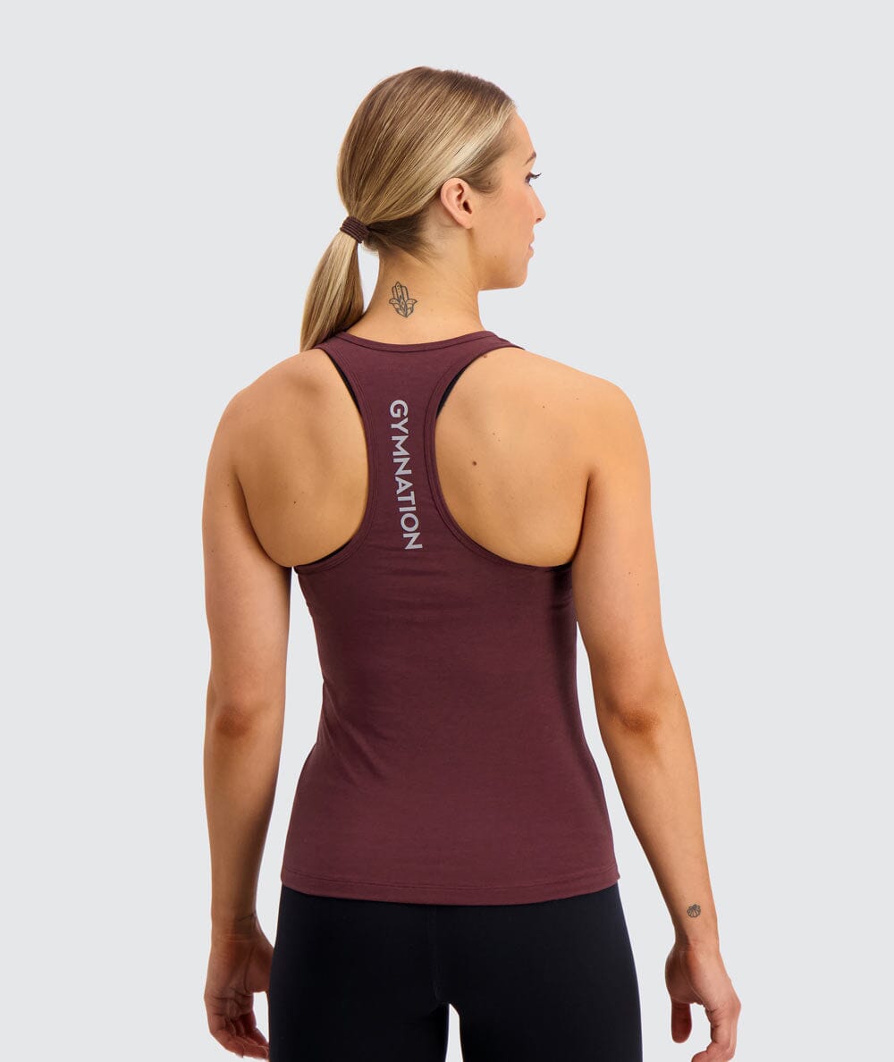 Gymnation W's Training Tank Top - OEKO-TEX®-certified material, Tencel & PES Wine Red Shirt