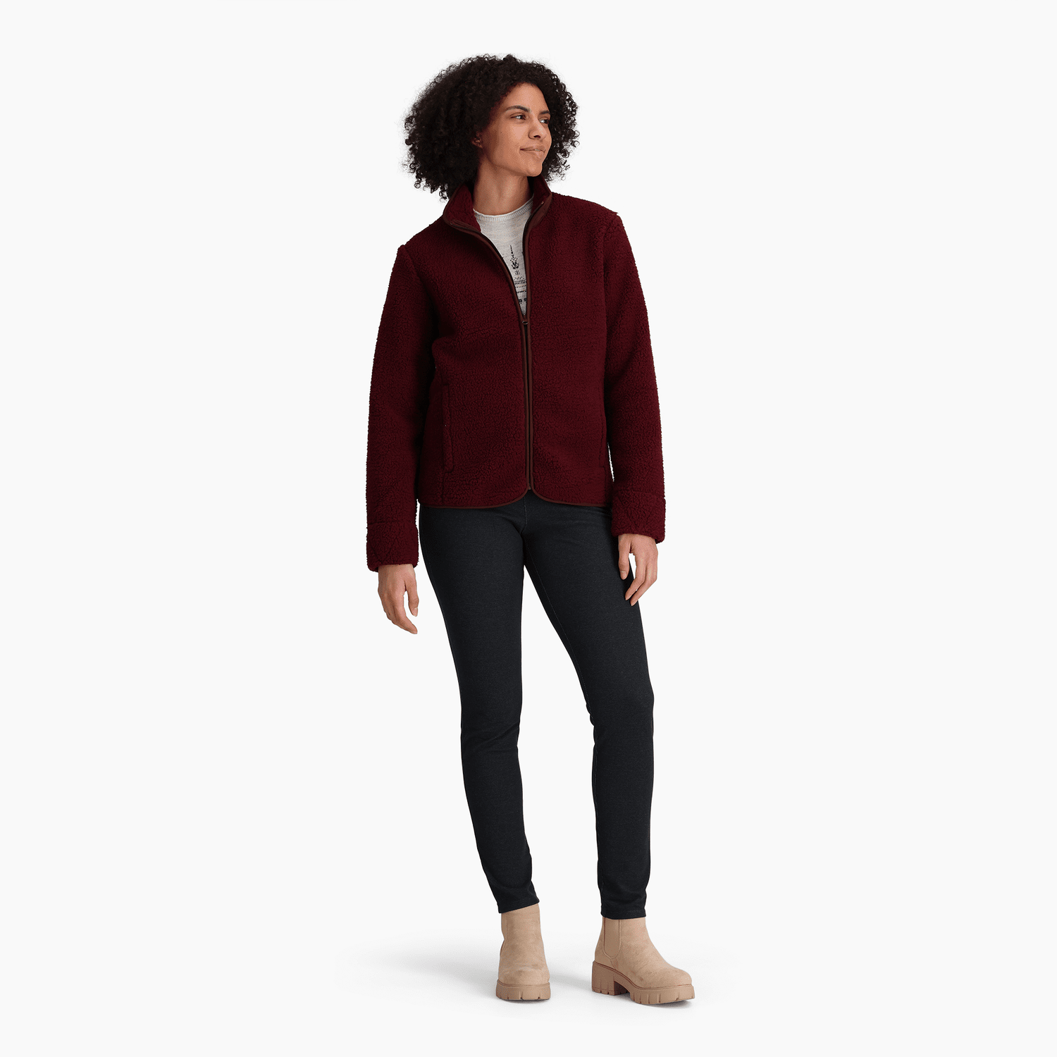 Royal Robbins W's Urbanesque fleece jacket - Polyester & Recycled polyester Burnt Grape Jacket