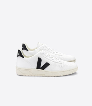 Veja W's V-10 CWL - Cotton Worked as Leather White Black