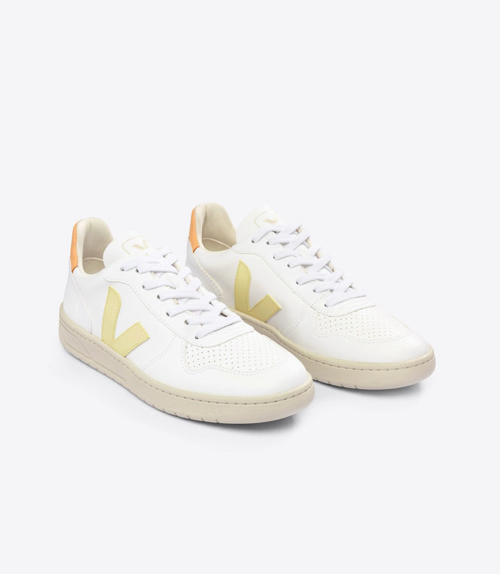 W's V-10 CWL - Cotton Worked as Leather Shoes Veja White Sun Peach 37