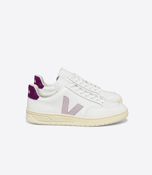 Veja W's V-12 Leather - Classical Sneakers White Parme Magenta