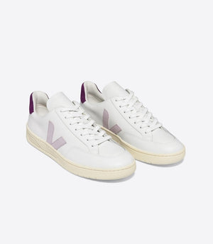 Veja W's V-12 Leather - Classical Sneakers White Parme Magenta