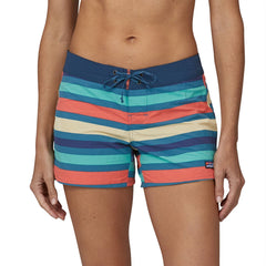 Patagonia W's Wavefarer Boardshorts - 5" - Recycled Nylon Water Ribbons: Wavy Blue Swimwear