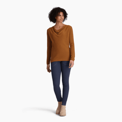 Royal Robbins W's Westlands Cowl - Merino wool & Recycled polyester Caramel Shirt