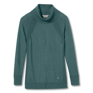 Royal Robbins W's Westlands Funnel Neck - Merino wool & Recycled polyester Sea Pine