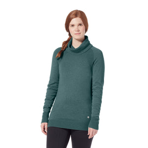 Royal Robbins W's Westlands Funnel Neck - Merino wool & Recycled polyester Sea Pine