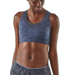 Patagonia W's Wild Trails Sports Bra - Recycled Polyester Space Dye: Dolomite Blue XS Underwear