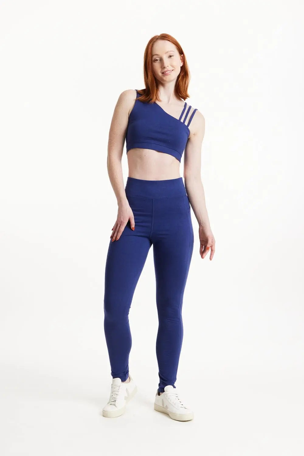 People Tree W's Yoga Pocket Leggings - Organic Cotton Blue Pants