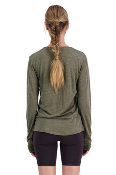 Mons Royale W's Zephyr Merino Cool LS - Merino Wool & Tencel Lyocell Olive Shirt
