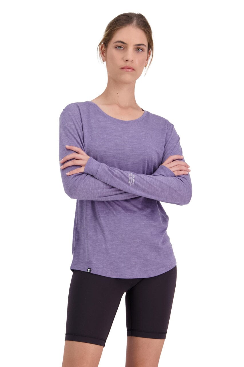 Mons Royale W's Zephyr Merino Cool LS - Merino Wool & Tencel Lyocell Thistle Shirt